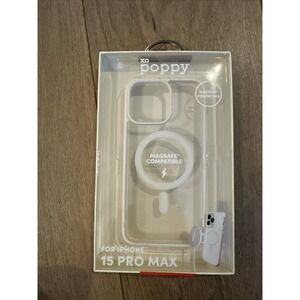XO Poppy iPhone 15 Pro Max Phone‎ Case Clear White Slim Lightweight NEW